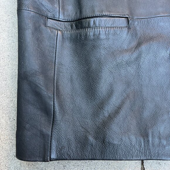 Vintage 90s Y2K Men's Sergio Vadducci Black Leather Blazer Jacket Size Large - Picture 4 of 6